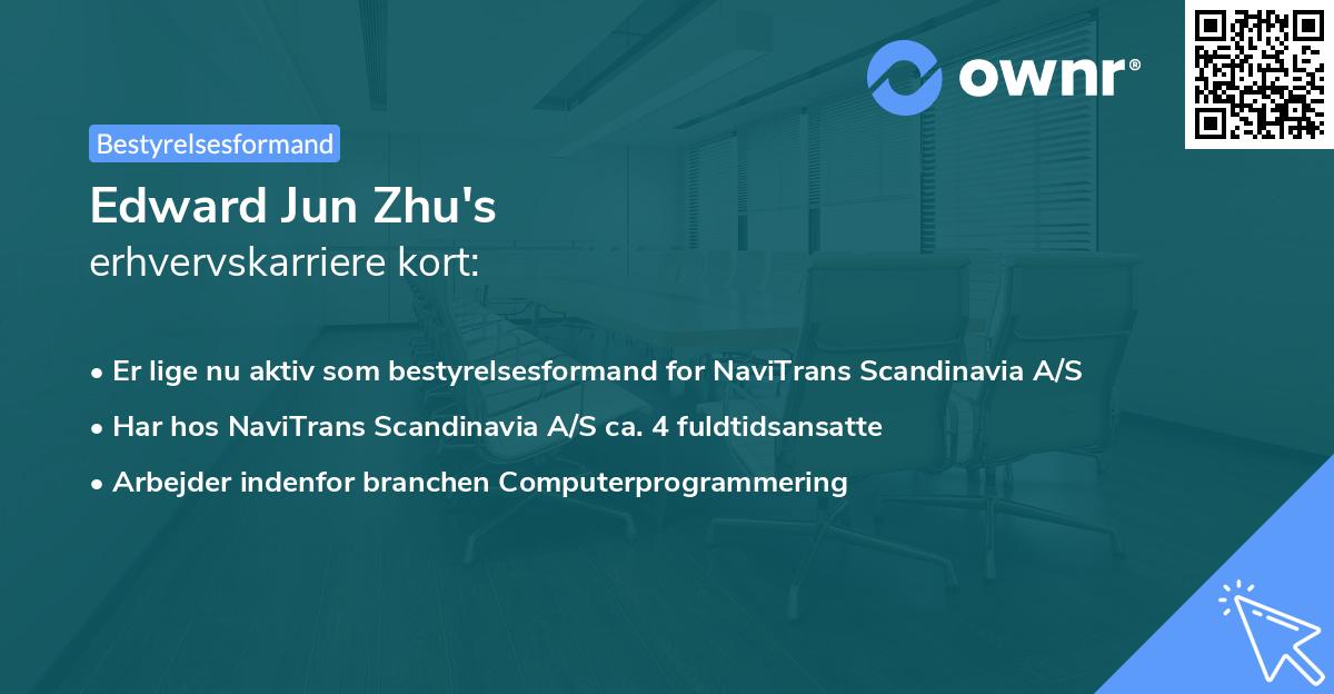 Edward Jun Zhu's erhvervskarriere kort