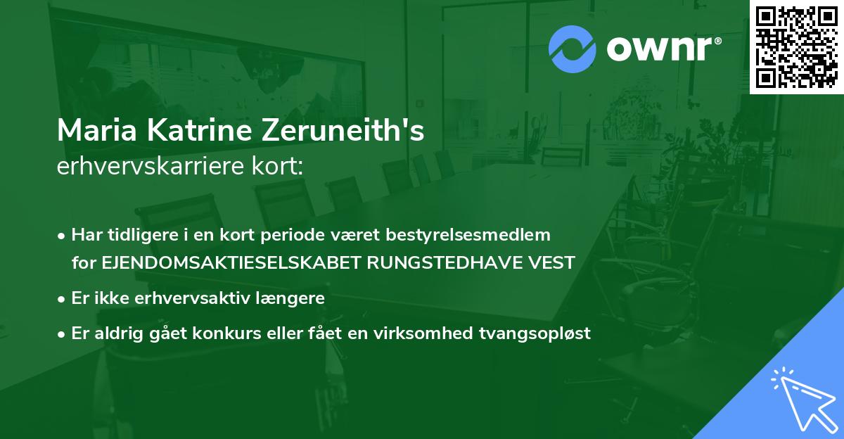 Maria Katrine Zeruneith's erhvervskarriere kort
