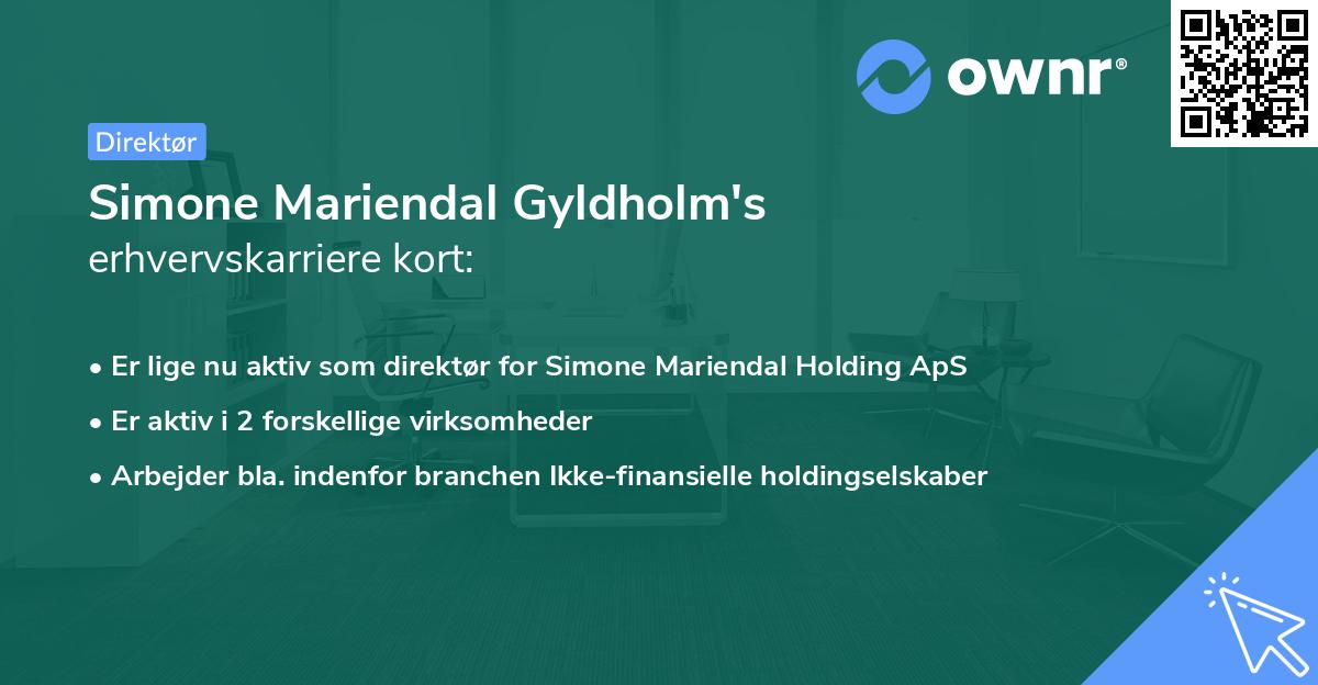 Simone Mariendal Gyldholm's erhvervskarriere kort