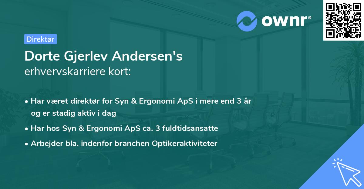 Dorte Gjerlev Andersen's erhvervskarriere kort