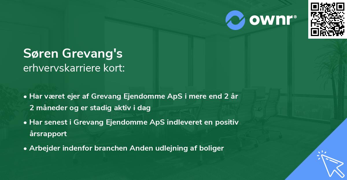 Søren Grevang's erhvervskarriere kort
