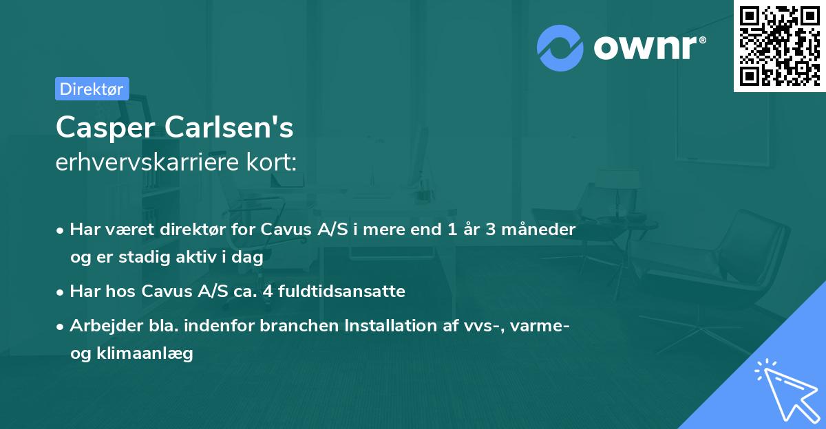 Casper Carlsen's erhvervskarriere kort