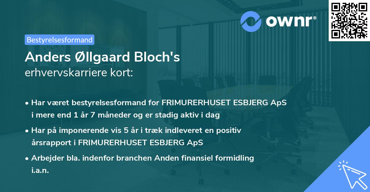Anders Øllgaard Bloch's erhvervskarriere kort