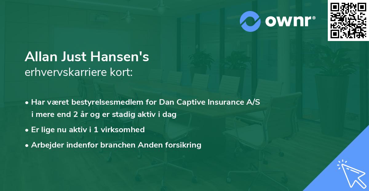 Allan Just Hansen's erhvervskarriere kort
