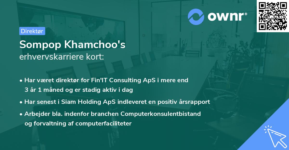 Sompop Khamchoo's erhvervskarriere kort