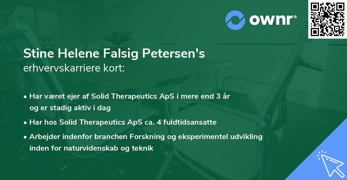 Stine Helene Falsig Petersen's erhvervskarriere kort