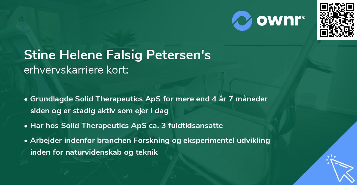 Stine Helene Falsig Petersen's erhvervskarriere kort