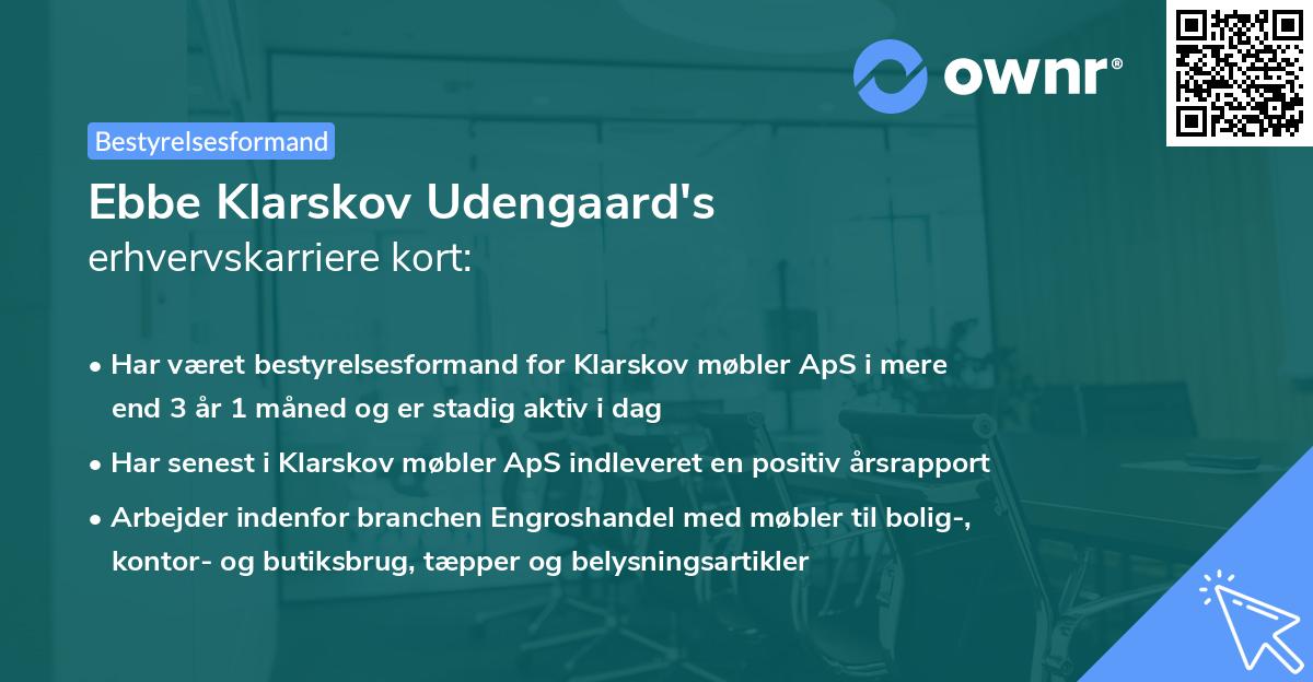 Ebbe Klarskov Udengaard's erhvervskarriere kort
