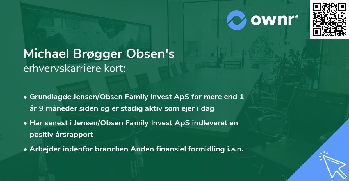 Michael Brøgger Obsen's erhvervskarriere kort