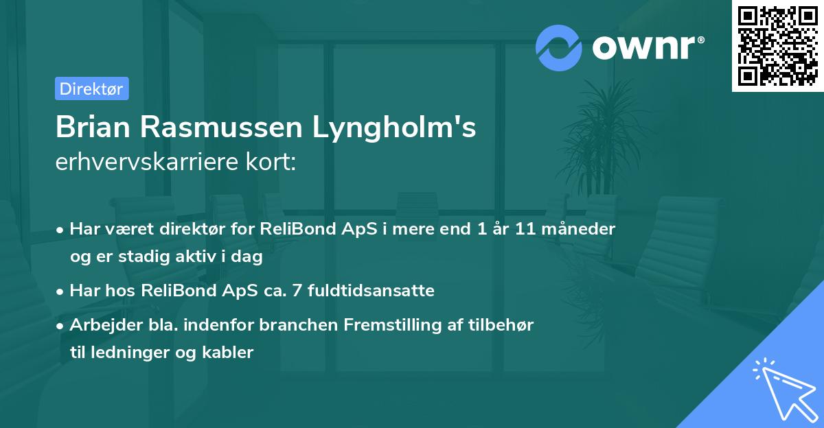 Brian Rasmussen Lyngholm's erhvervskarriere kort