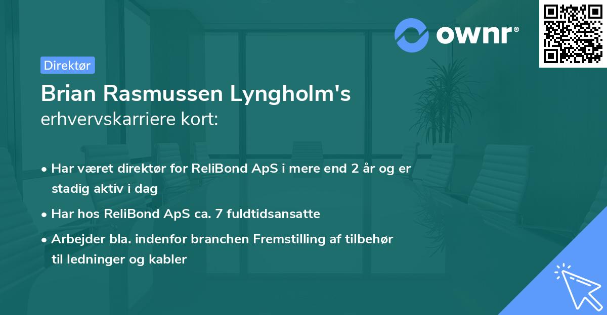 Brian Rasmussen Lyngholm's erhvervskarriere kort