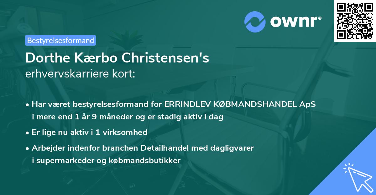 Dorthe Kærbo Christensen's erhvervskarriere kort