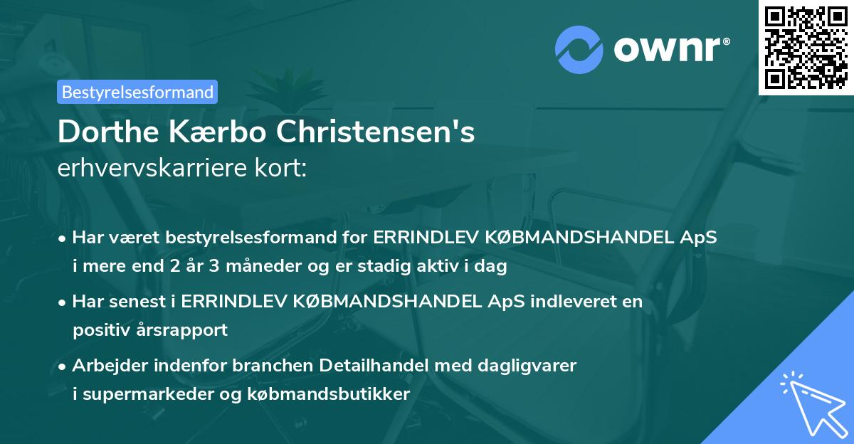 Dorthe Kærbo Christensen's erhvervskarriere kort