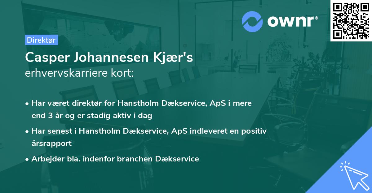 Casper Johannesen Kjær's erhvervskarriere kort