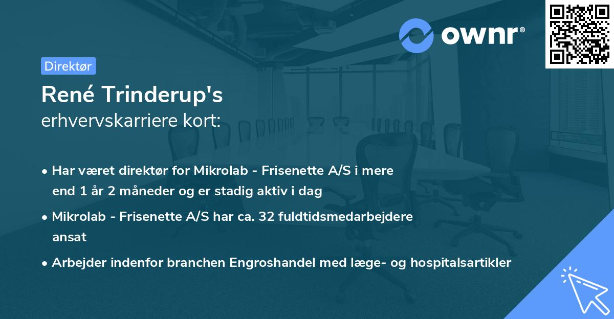 René Trinderup's erhvervskarriere kort