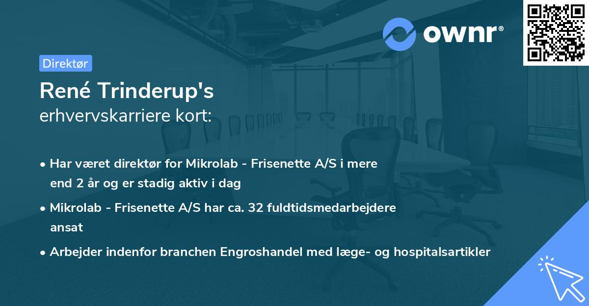 René Trinderup's erhvervskarriere kort