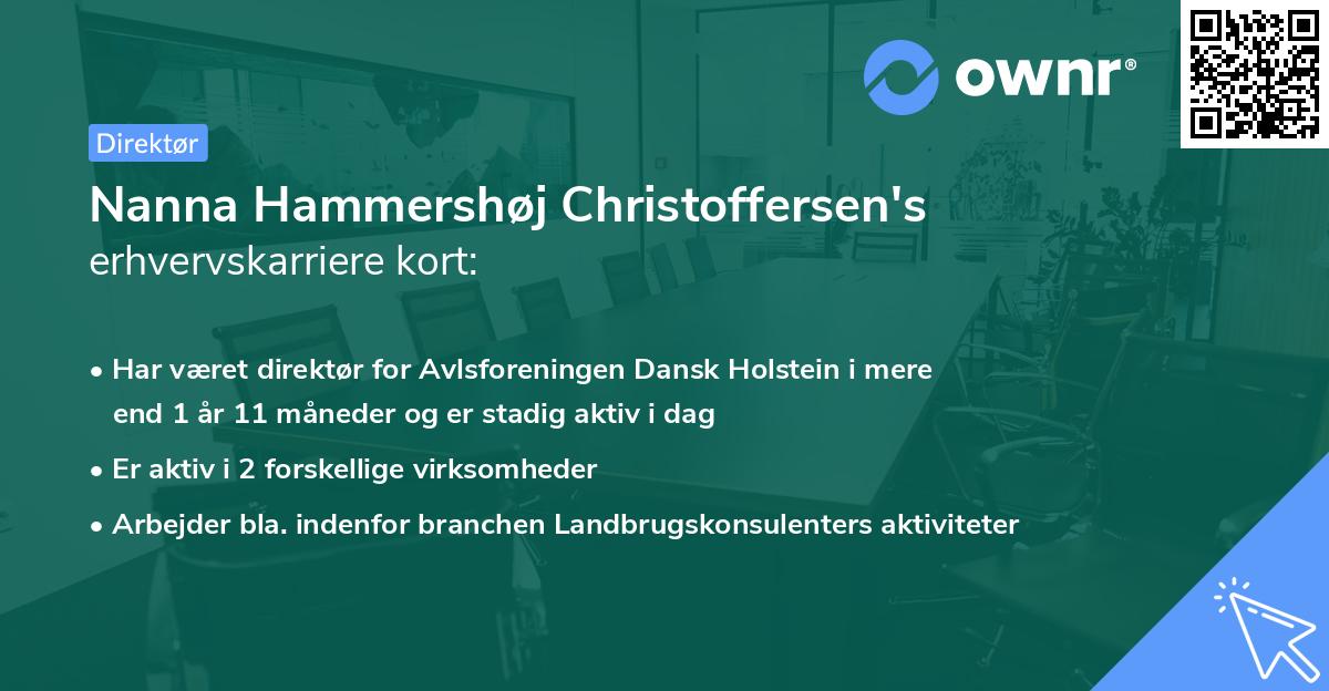 Nanna Hammershøj Christoffersen's erhvervskarriere kort