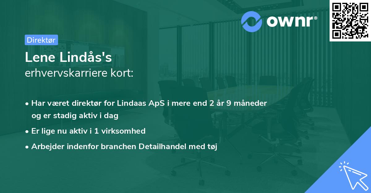 Lene Lindås's erhvervskarriere kort