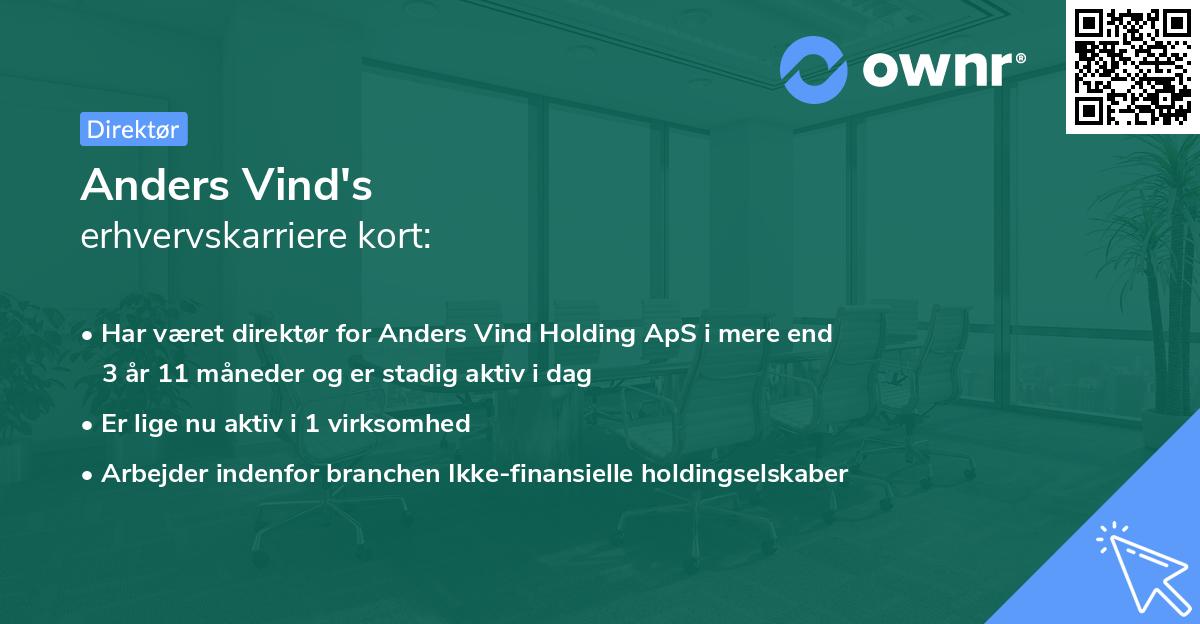 Anders Vind's erhvervskarriere kort