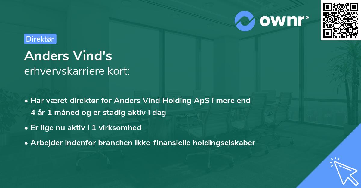 Anders Vind's erhvervskarriere kort
