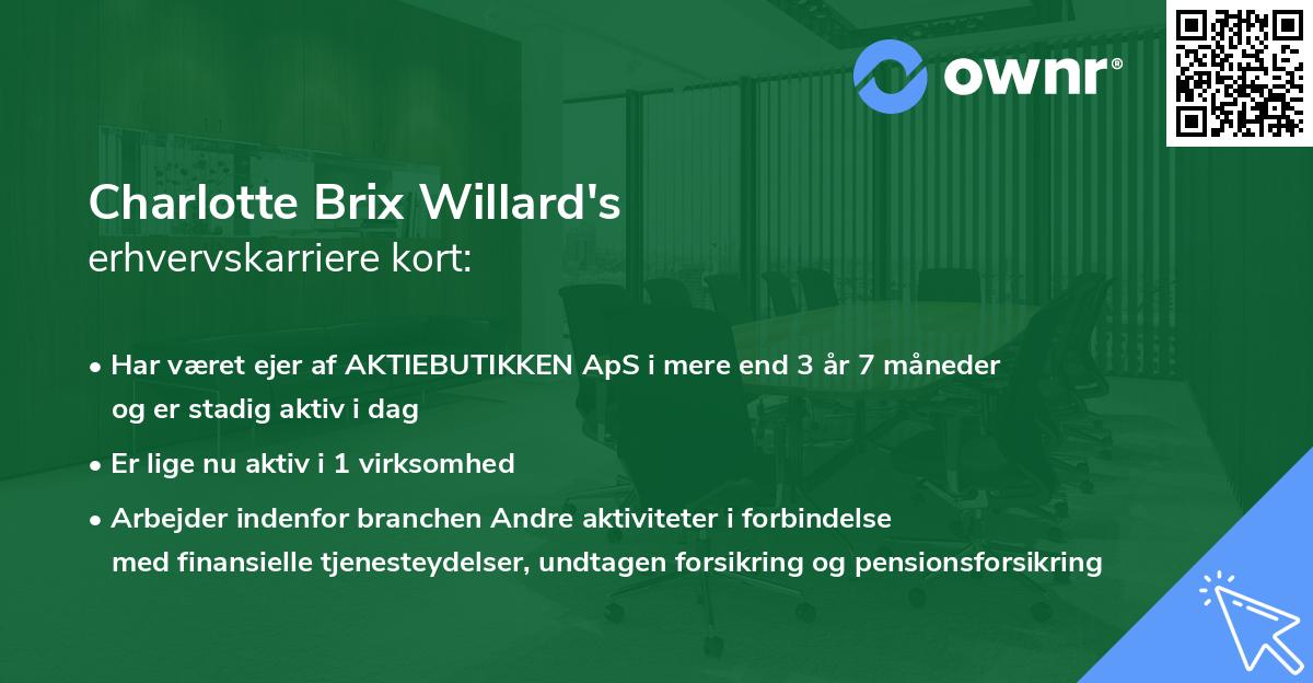 Charlotte Brix Willard's erhvervskarriere kort