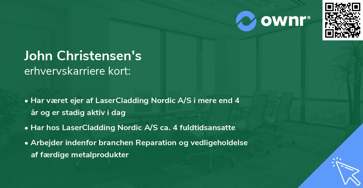 John Christensen's erhvervskarriere kort