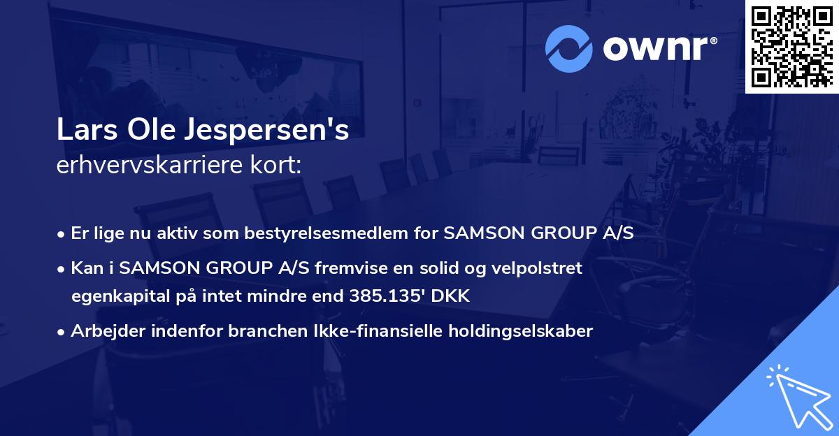 Lars Ole Jespersen's erhvervskarriere kort