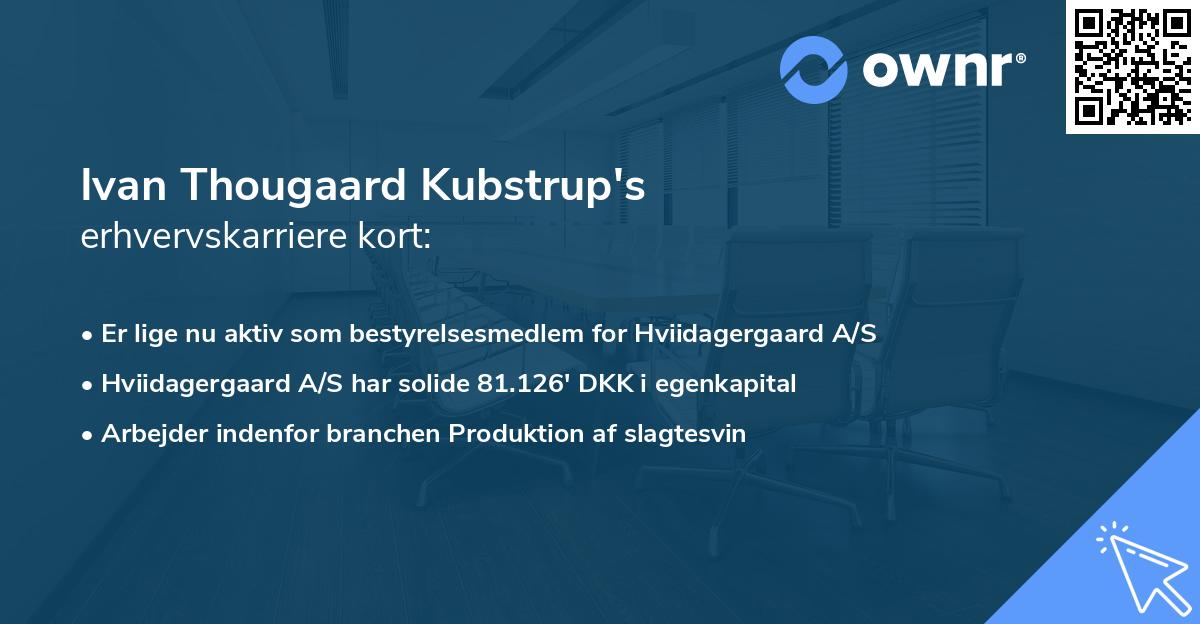 Ivan Thougaard Kubstrup's erhvervskarriere kort