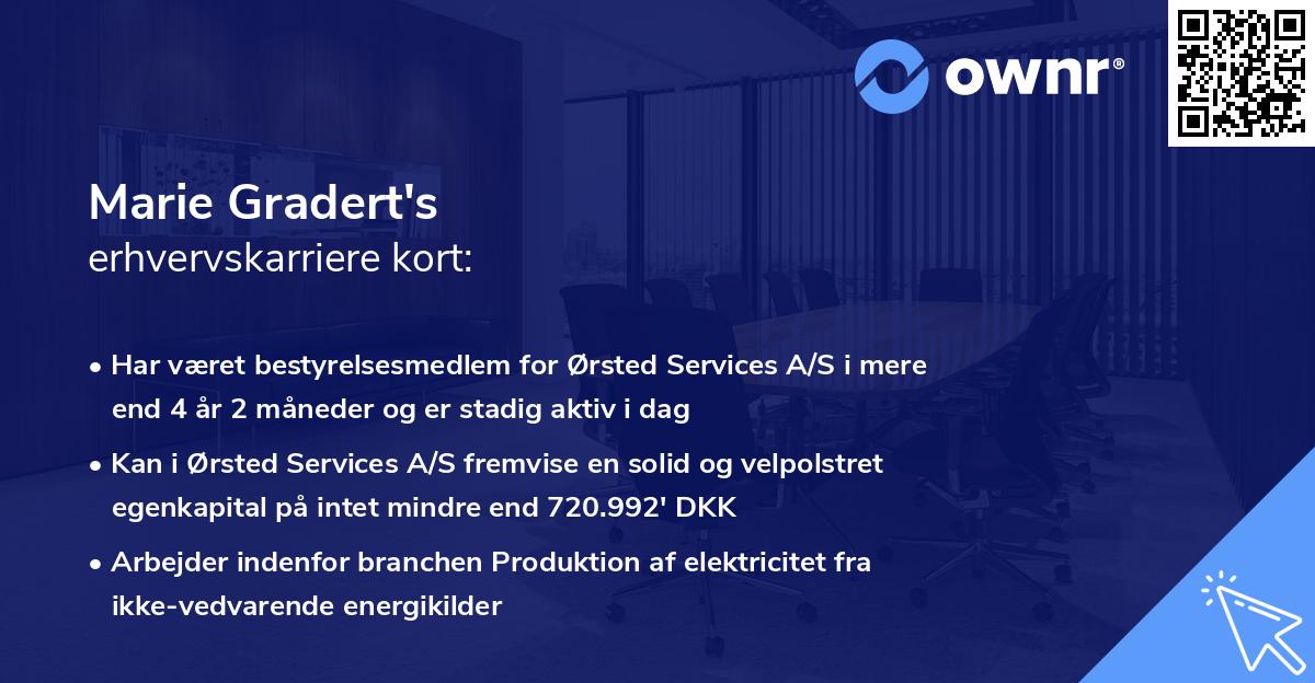 Marie Gradert's erhvervskarriere kort