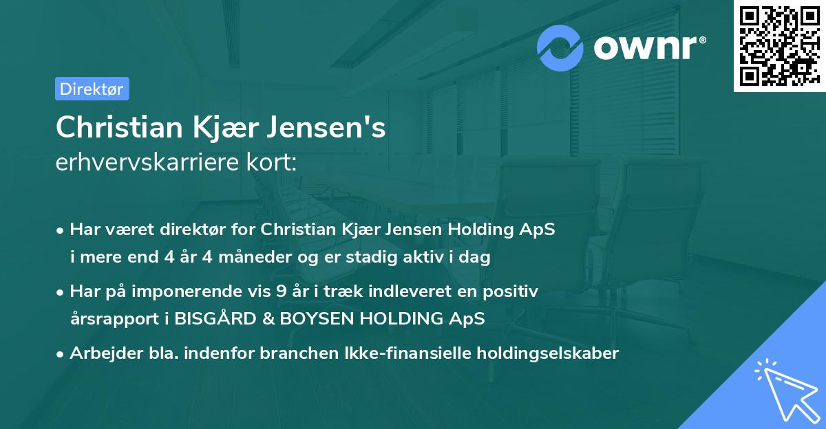 Christian Kjær Jensen's erhvervskarriere kort
