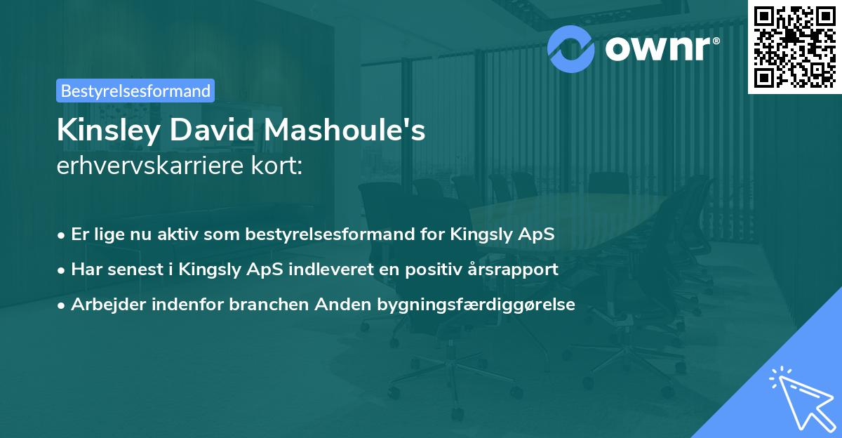 Kinsley David Mashoule's erhvervskarriere kort