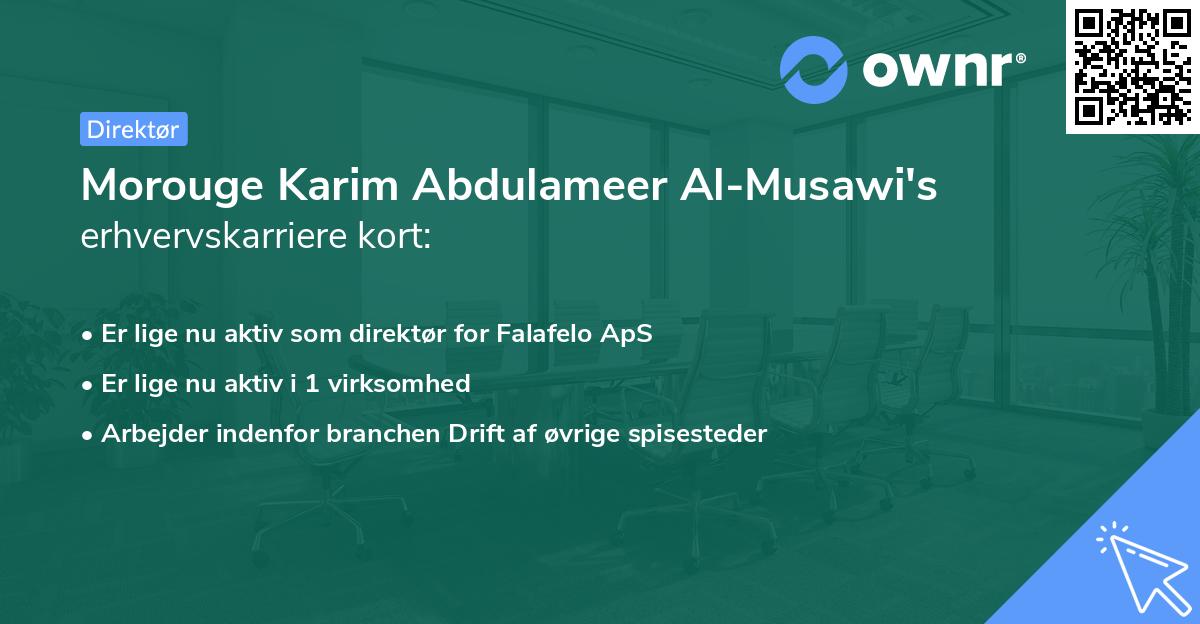 Morouge Karim Abdulameer Al-Musawi's erhvervskarriere kort