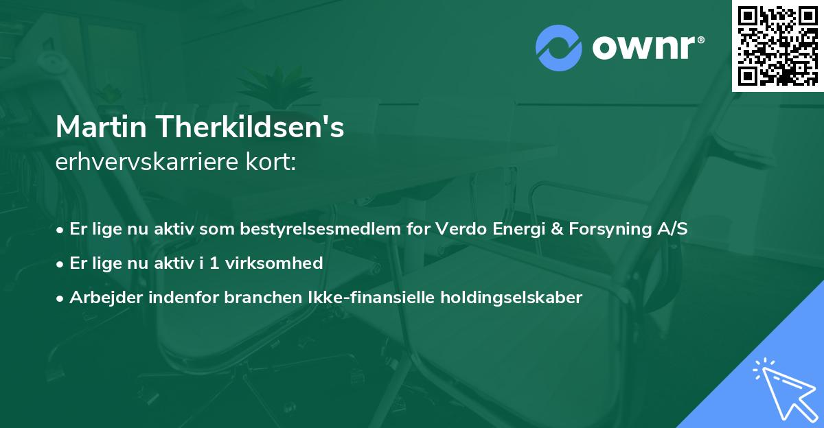 Martin Therkildsen's erhvervskarriere kort