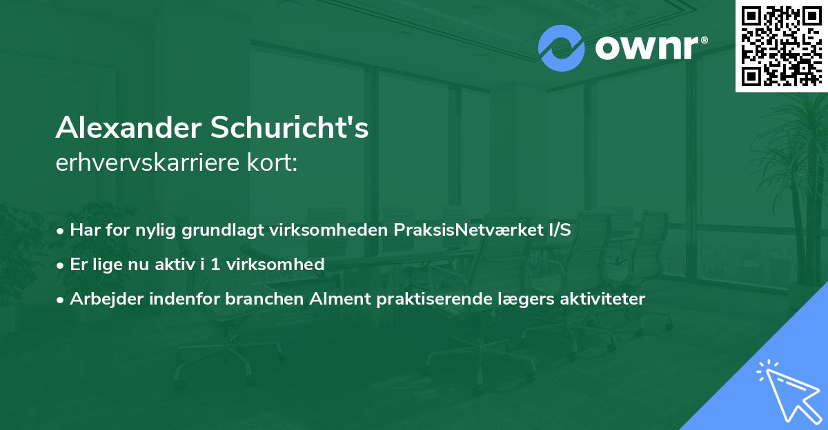 Alexander Schuricht's erhvervskarriere kort