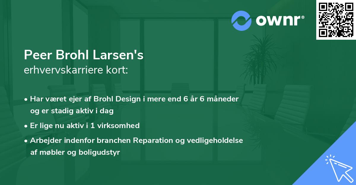 Peer Brohl Larsen's erhvervskarriere kort