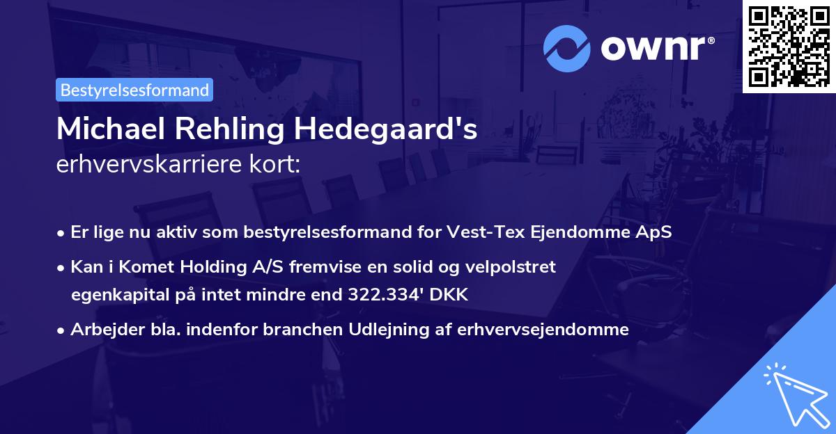 Michael Rehling Hedegaard's erhvervskarriere kort