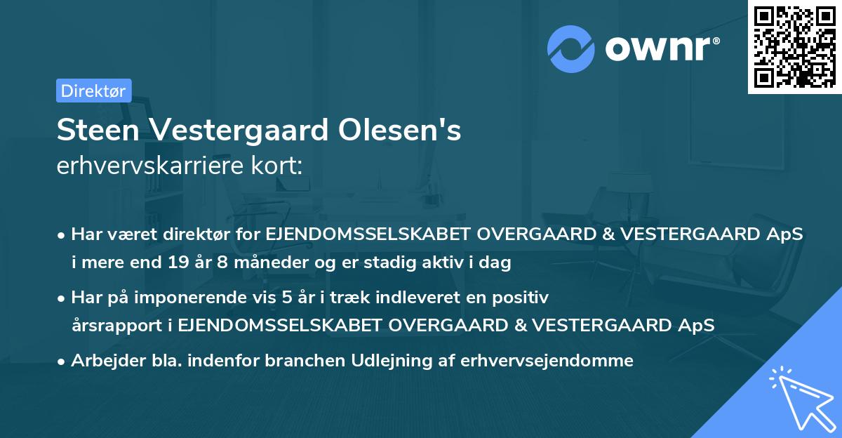 Steen Vestergaard Olesen's erhvervskarriere kort