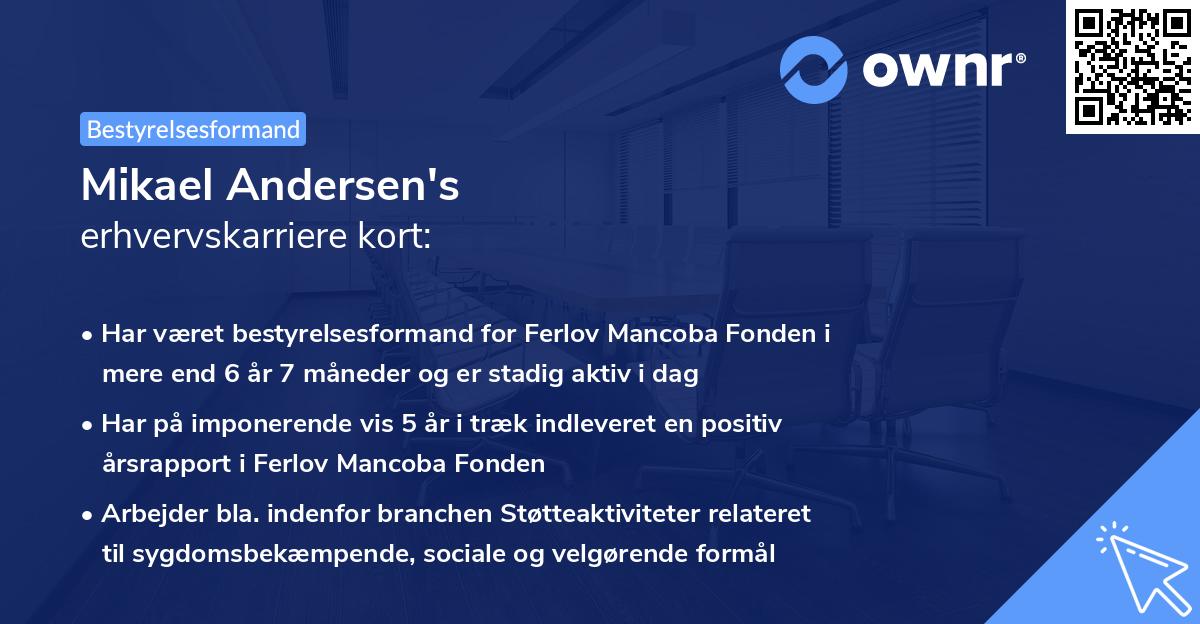 Mikael Andersen's erhvervskarriere kort