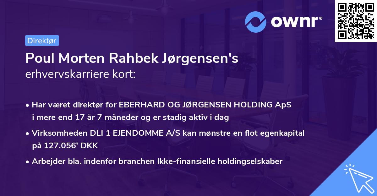 Poul Morten Rahbek Jørgensen's erhvervskarriere kort