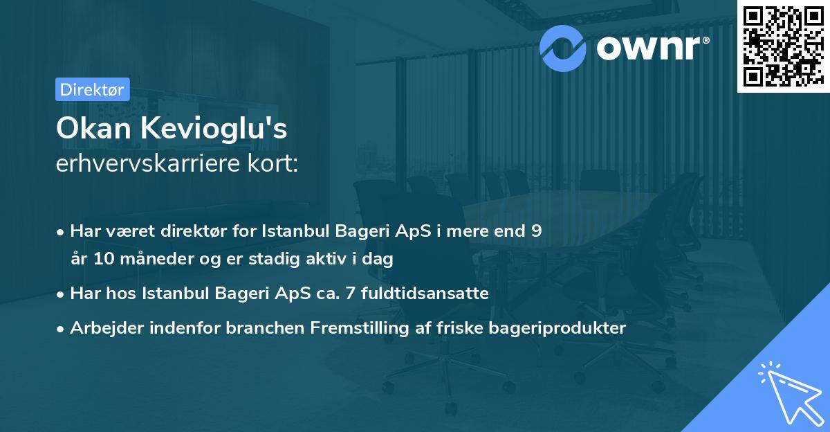 Okan Kevioglu's erhvervskarriere kort