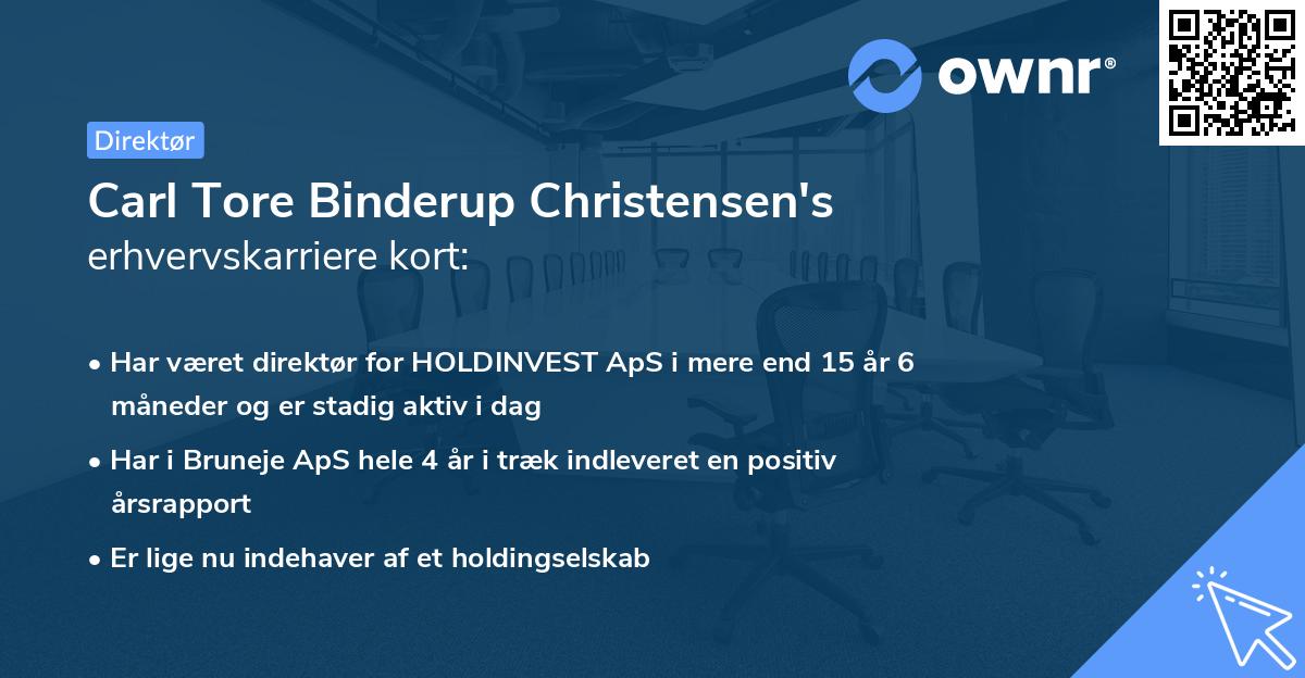 Carl Tore Binderup Christensen's erhvervskarriere kort