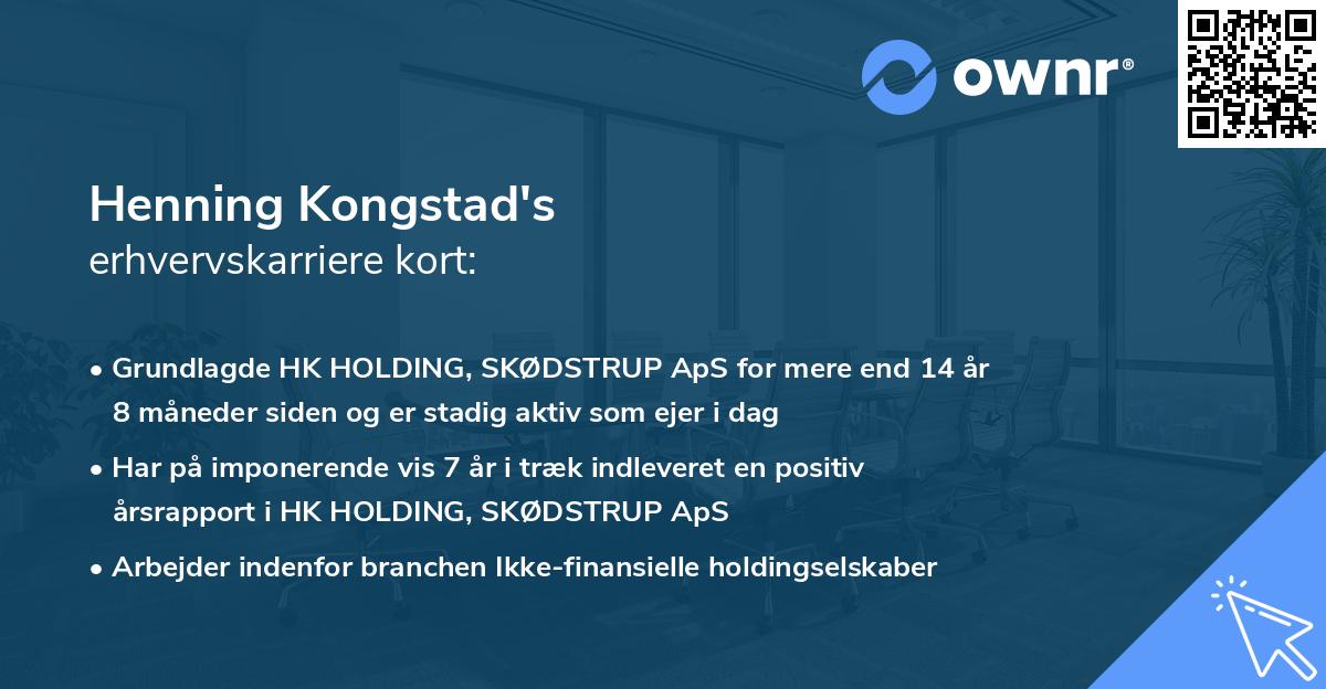 Henning Kongstad's erhvervskarriere kort