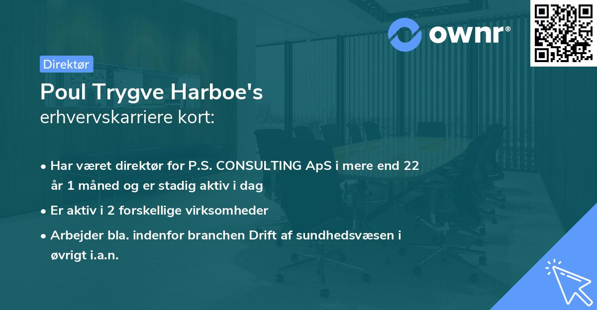 Poul Trygve Harboe's erhvervskarriere kort