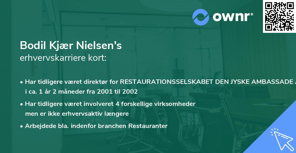 Bodil Kjær Nielsen's erhvervskarriere kort