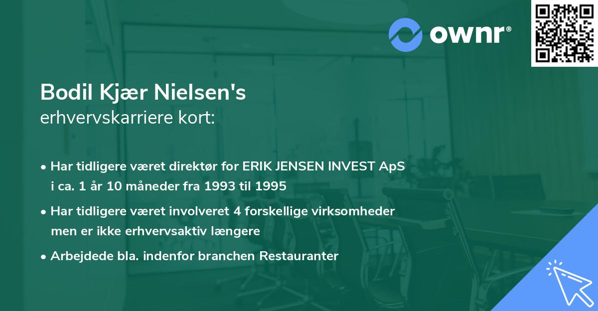 Bodil Kjær Nielsen's erhvervskarriere kort