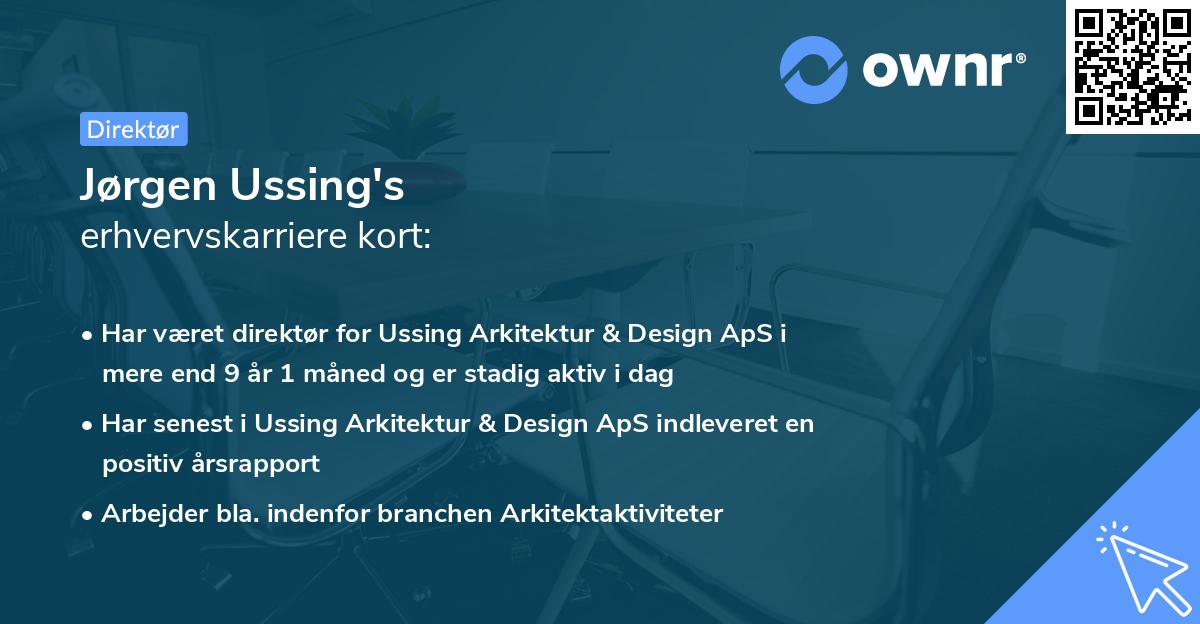 Jørgen Ussing's erhvervskarriere kort