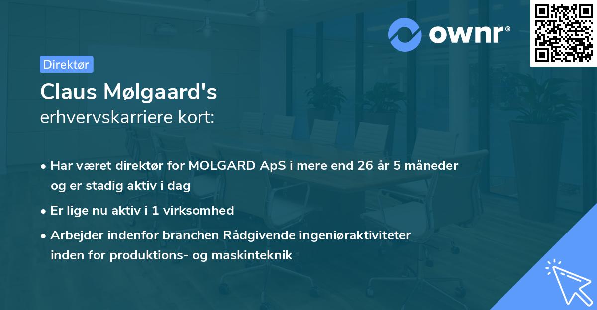 Claus Mølgaard's erhvervskarriere kort