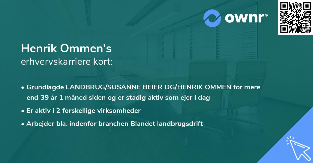 Henrik Ommen's erhvervskarriere kort