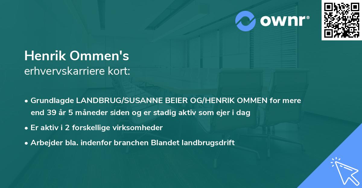 Henrik Ommen's erhvervskarriere kort