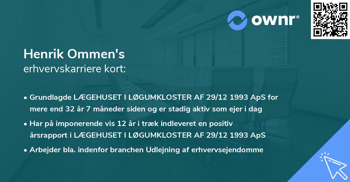 Henrik Ommen's erhvervskarriere kort